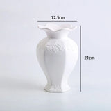Ceramic Flower Vase For Wedding Festival Hotel Living Room Home Dining Table Decor,Luxury Bas-relief Plant Pot