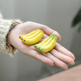 15pcs Creative Home Desktop Decoration Fresh Ceramic Craftsmanship Banana Fruit Chopstick Holder Home Daily Decoration Ornaments
