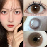 1Pair Myopia Lenses Colored Pupils for Eyes Natural Brown Cosmetics Contacts Green Eye Lenses Gray Blue Lenses Yearly