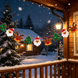 1Set Felt Christmas Hanging Bunting Banner with Santa Reindeer Christmas Tree, for Fireplace Mantel Door Outdoor New Year Party