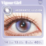 2pcs Half-year Color Contact Lenses Cosmetic Cosplay Pupils Halloween Beauty Women Makeup Blue and Purple Gradient