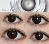 2pcs Color Contact Lenses Black Large Diameter 14.5mm Myopia Diopter -0.00to-8.00 Beauty Pupil High Quality Natural Lens
