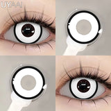 2PCS Cosplay Contact Lenses Little Devil Contacts Halloween Color Contact Lens Crazy White Eye Lenses Anime Make Up Lenses