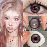 1Pair Colorful Contact Lenses for Eyes Myopia Soft Lens Brown Eyes Nature Color Lenses Grey Beauty Pupil