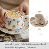 Personalized Phnom Penh Printed Cup And Saucer Plate Kitchen Supplies Cartoon Embossed Coffee Cup And Saucer Plate Suit Gift