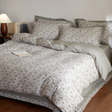 Japanese ditsy floral Cotton Bedding Sets Duvet Cover Sheet Pillowcase 4pc Underwear Bed Linens