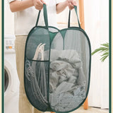 Foldable Laundry Basket Mesh Cloth Breathable Laundrys Hamper Large Capacity Storage Baskets Home Accessories