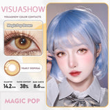 14.20 Blue Small Pupil Cosplay Colored Contact Lenses, 1 Pair Yearly Wear Eye Lenses for Halloween Themed Cosplay & Fancy Dress