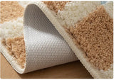 Striped Long Plaid Tufted Rug Memories Flocking Carpet Floor Anti Slip Doormat  Bathmat Bedside Rug  Bedroom Cloakroom Bathroom