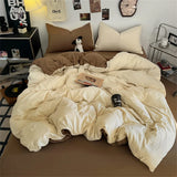 Solid Color Bedding Set Twin Full Queen Size Bed Flat Sheet Soft Kids Adults Duvet Cover Set Quilt Cover Pillowcases Bed Linen