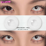 1 Pair Cat Eyes Crazy Lenses Vampire Lenses for Halloween Cosplay Eye Contacts White Lenses Anime Black Colored Lenses