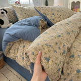 Ikeehome  new class A super soft washable four-piece cartoon quilt cover dormitory bed sheet three-piece bedding