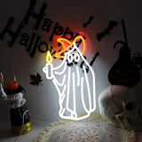 Candle Ghost LED Wall Light Halloween Bedroom Decor LED Neon Sign Rural Cabin Holiday Party Men Cave Kid Room Interior Wall Lamp
