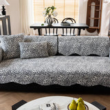 Irregular Sofa Cover, Jacquard Chenille Leopard Print Couch Slipcovers, Non Slip Armchair Towel, Sofa Cushion 3 Seats