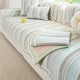 New Irregular Cooling Sofa Cushion Summer Nordic Striped Printing Couch Covers for Office Anti-Scratch Dustproof Seat Cushions