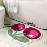 Cute Cherry Bath Mat, Absorbent Microfiber Bathroom Rugs, Fluffy Non-Slip Fruit Shaped Doormat, Bathtub Carpet For Bathroom