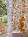 American Ruffled Edge Curtains, Lace French Countryside Style Printed Rose Bedrooms, Ins Style Bay Windows, Screen Curtains,