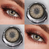 1pair Circle Lenses Big Eyes,Blue/Green Natural Contacts Lenses Doll-eye Lens for Christmas makeup Eyeshadow palette
