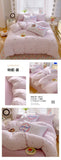 Korea Style Bedding Set Purple Heart Washed Cotton Soft Duvet Cover Skin-friendly Quilt Cover Bed Sheet Pillowcase Home Textiles