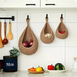 Bohemian Handwoven Hanging Baskets Multipurpose Wall Mounted Storage and Decorative Mesh Shelf Baskets for Hanging Small Items