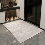Rustic Wabi-sabi PU Leather Floor Mat Abstract Cement Pattern Waterproof Kitchen Rug Durable Non-Slip Entrance Carpet Indoor