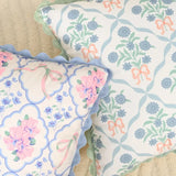 2pcs Floral Print Lace Pillowcase Rural Living Room Sofa Cushion Cover Home Decor Machine Washable Comfortable Soft Breathable