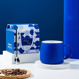 500ml Blue Ceramic Mug Gift Package Coffee Cup Creative design Splash ink Breakfast Oatmeal Cup Festival Gift Porcelain Mug