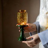 Elegant Candle Holder Tea Ceremony Glass Ceramic Aesthetic Decor Incense Candlestic Stand Atmosphere Ornament Gift