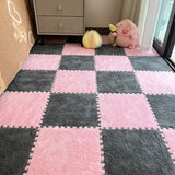 16Pcs 30x30cm Modern Simple Creative Plush Foam Puzzle Carpet Warm Toned Play Mats Interlocking Activity Floor Rugs Area Rug