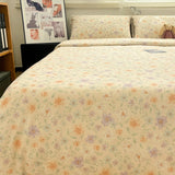 Thiened Pure Cotton Blue Wind Bell Bedding Set Ins Small Flower Tee Piece Bedding Set Quilt Cover Single Bedding Set