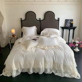 4pcs French Princess Style Pure Cotton 100% Bedding Set Luxury Quilt Cover 200x230 220x240 Bed Cover and 2pcs Pillowcases