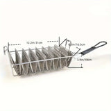 8 Grids Mexican Tucker Frying Taco Basket with Non Slip Dip Plastic Handle Fried Rack Perfect for Home Party Food Serving