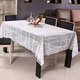 New Crocheted Table Cloth Handmade Tablecloth Rustic Dining Table Cover Pastoral  Solid Tablecloths  White Table Cloth Hot