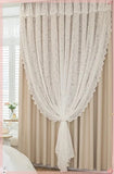 French Pastoral Double-layer Lace Curtain with Curtain Head Living Room Bedroom Wave Window Romantic Gauze Curtain Blackout