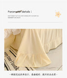 Elegant Lace Bedding Sets Luxury Bed Linen Korean Princess Style Washed Cotton Ruffle Duvet Cover Bed Sheet Pillowcases for Girl