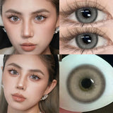 1Pair Color Contact Lens Pupils High Quality Green Eyes Blue Gray Lenses Makeup Diameter 14.2mm