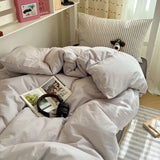 Beddings Sets Cotton Plaid Bedroom Bedding Set White Dormitory Student Bed Linen Set Twin Size Bedding on Offer Sheet Queen King
