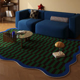 Retro Modern Striped Living Room Carpet Irregular Home Decor Sofa Coffee Table Floor Mat Soft Comfortable Bedroom Rug