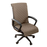 Quilted Office Chair Cover Solid Color Anti-dirty Desk Computer Armchair Chair with Slipcovers Buckle Gaming Seat Cover