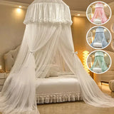 1PC Mosquito Net Top Hook Encrypted Mesh Lace Patchwork Hanging Net Canopy Quick Installation Anti-mosquito Bed Cover Curtain