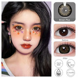 Brown Plus 16mm Black Plus Lenes Super Size Big Eye Black Anime Cute Color Soft Lenses Halloween Crazy Contact Lenses