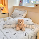 2pcs Pillowcase Quilted Pillow Cover Ruffles Pillowsham 48x74cm Pillow Case Skin-friendly Cushion Covers