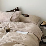 Polka Dot Pure Cotton Milk Velvet Four Piece Set Soft Skin Friendly All Season Bedding Duvet Cover Pillowcase eet