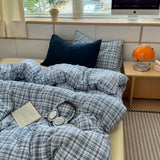 Ins Nordic Bedding Set Simple Style Polka Dot Duvet Cover Set Soft Flat Sheet Single Twin Size Double Bed Sheet Set For Bedroom