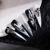 10PCS Gothic Style 3D Alloy Nail Art Charms Skeleton Cross Accessories Parts For Halloween Nail Decoration Design Supplies Tool