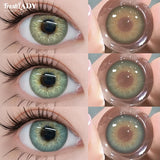 1 Pair Colored Contact Lenses Natural Brown Lenses Green Eyes Contact Makeup Beauty 14.50mm Yearly
