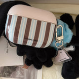 Korea Stripe Earphone Case For Airpods 1 2 3 4 Cover For Airpods Pro 2 2nd Headphone Accessories INS Cute Soft Protection Funda