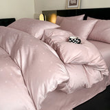 4Pcs Light Luxury High-end Sense 160 Pcs 100% Cotton Tribute Satin Jacquard Quilt Cover Sheet Simple Bedding