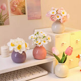 Cream style ceramic vase hydroponics dried flowers flower arrangement desktop ornament home office decoration