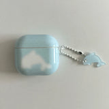 Korean Cartoon Cute Blue Dolphin Pattern Couple Earphone Case For AirPods 4 New Soft Cover For AirPods Pro 2 3 1 With Pendant